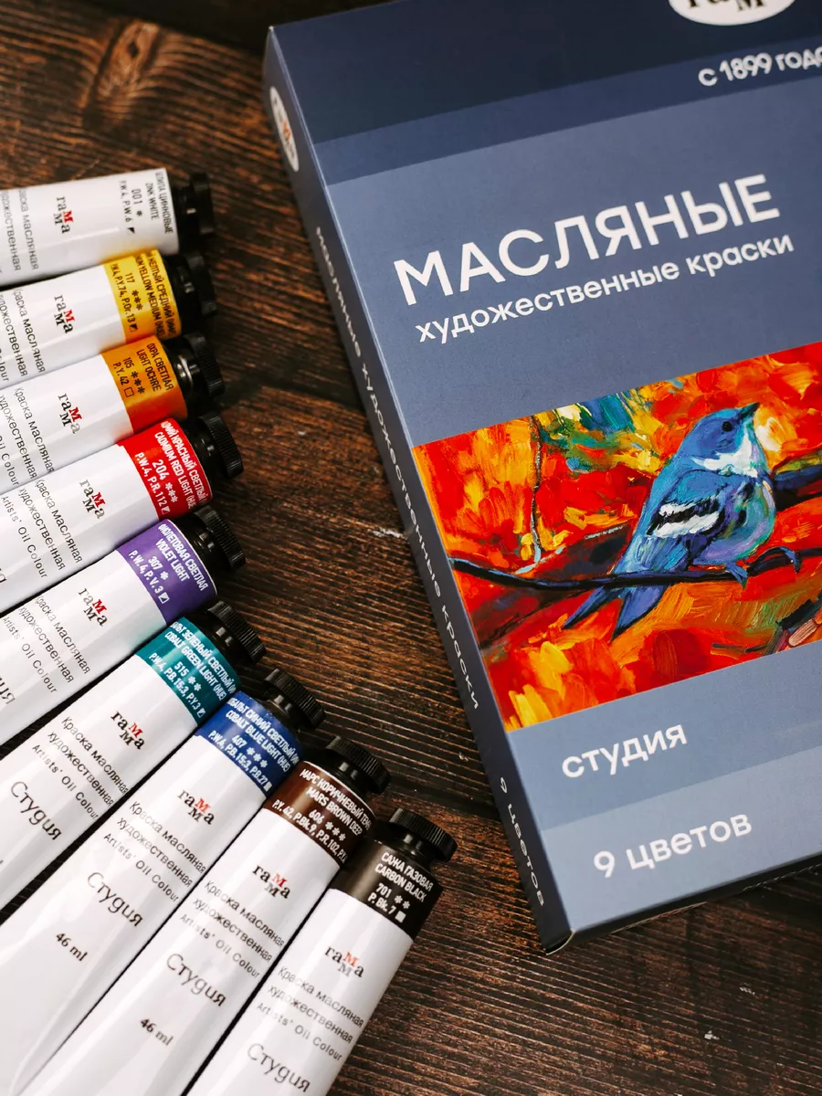 Масляные краски художественные 9 цветов ГАММА 8372866 купить за 1 427 ₽ в  интернет-магазине Wildberries