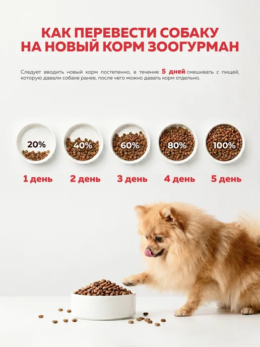 Сухой корм ЗООГУРМАН для собак, мелкие, телятина, 1,2 кг, фото 6