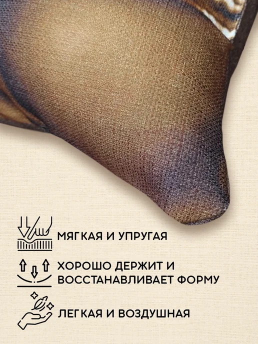 SEASONS Подушка декоративная 40х40 Африка лен коричневый, 40x40, фото 6