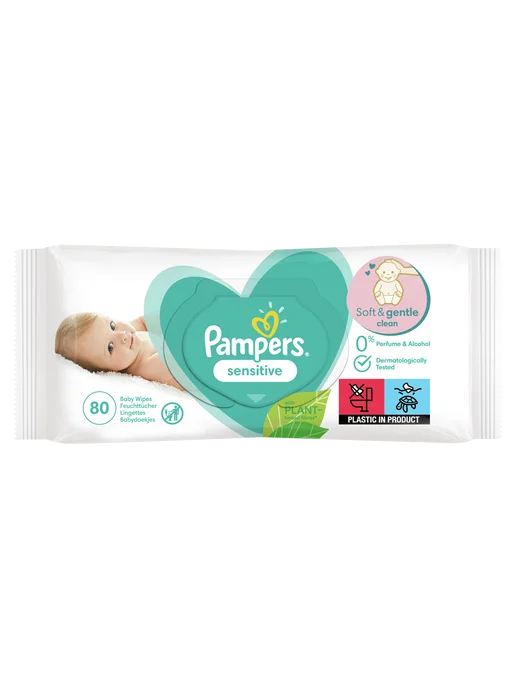 Pampers Влажные салфетки для малышей Sensitive, 80 шт, 80 шт, фото 2