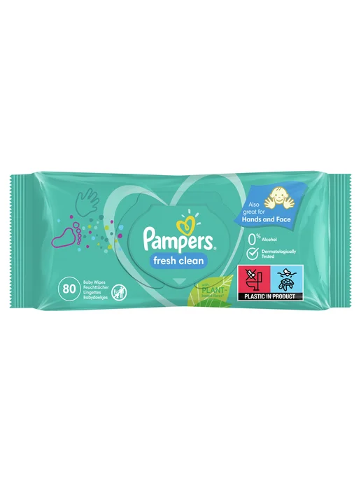 Pampers Влажные салфетки для малышей Fresh Clean 80 шт шт, 80 шт