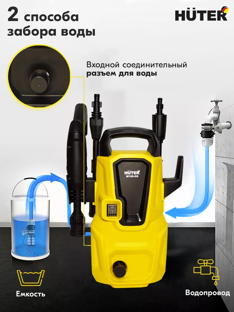 Мойка высокого давления W105-GS Huter 8416353 купить за 4 802 ₽ в  интернет-магазине Wildberries