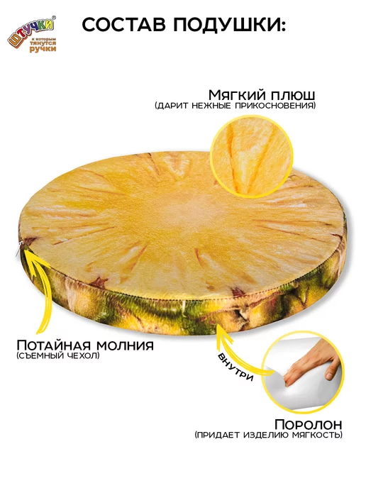 Штучки, к которым тянутся ручки Подушка на стул, желтый, фото 4