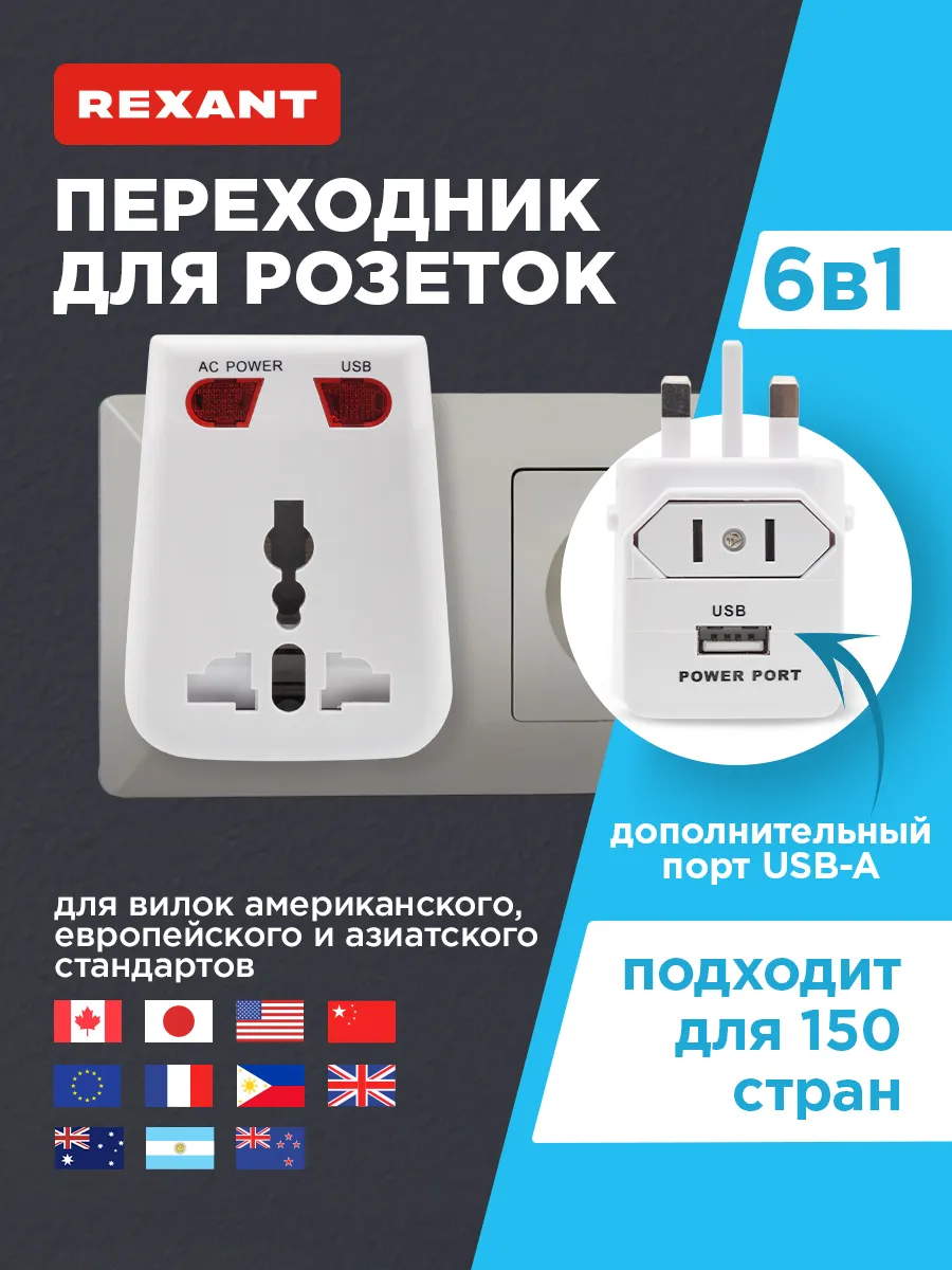 Сетевой адаптер для путешествий USB