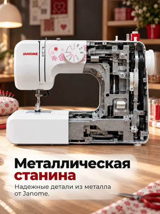 janome Швейная машинка электрическая бытовая E-Line 15, белый, фото 7