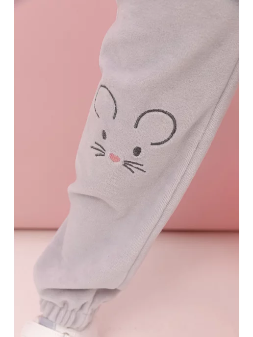 Fluffy Bunny Спортивный велюровый костюм Мышка, серый, фото 3