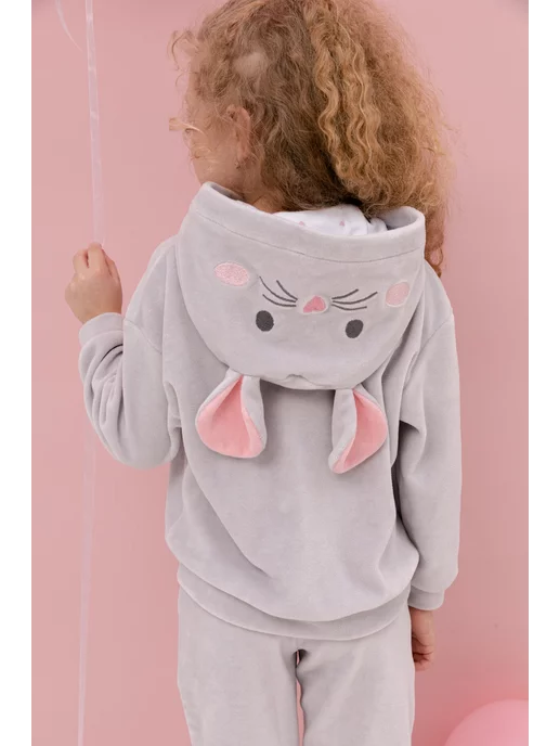 Fluffy Bunny Спортивный велюровый костюм Мышка, серый, фото 4