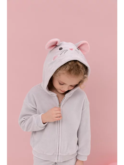 Fluffy Bunny Спортивный велюровый костюм Мышка, серый, фото 6