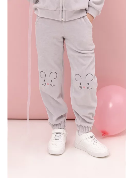 Fluffy Bunny Спортивный велюровый костюм Мышка, серый, фото 8