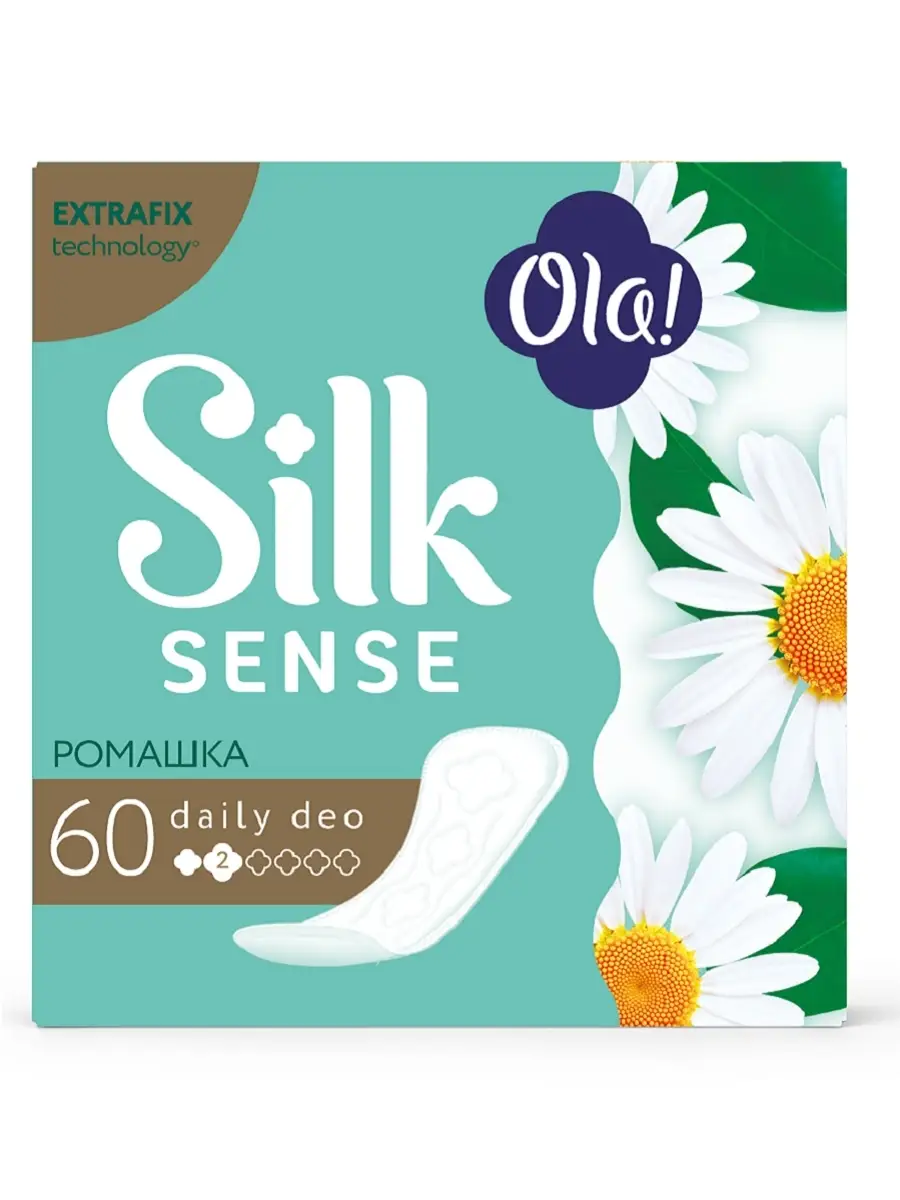 Silk Sense Прокладки ежедневные женские гигиенические DAILY DEO аромат  Ромашка 120 шт (2 х уп.60) Ola! Silk Sense 8516425 купить в  интернет-магазине Wildberries