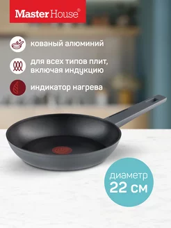 Сковорода индукция 22 см антипригарная с индикатором нагрева Master House 8529923 купить за 1 081 ₽ в интернет-магазине Wildberries