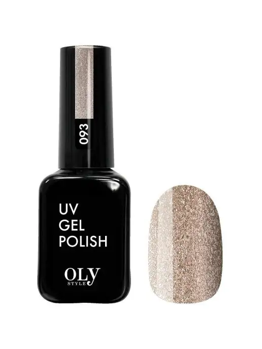Olystyle Гель лак для ногтей нежно-розовый глиттер 093, розовый, фото 2