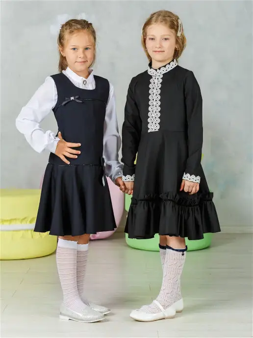 InnPanko Сарафан школьный классический, синий, фото 5
