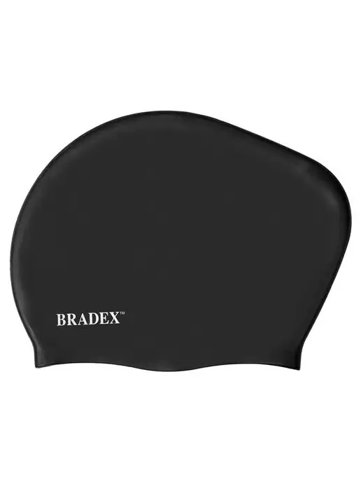 Bradex Шапочка для плавания для длинных волос, черный