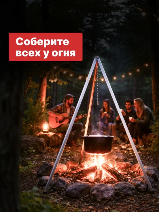 СОКОЛ Тренога для костра походная для казана 1 м, вариант, фото 4