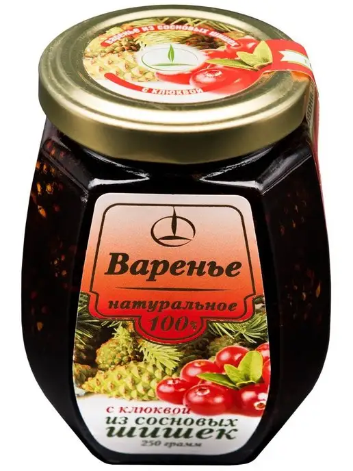 Емельяновская Биофабрика Варенье, 250 гр, с Клюквой из Шишек, 250 г, фото 4