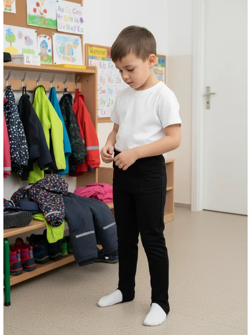 Arctic Kids Кальсоны со штрипками без начеса, черный, фото 7