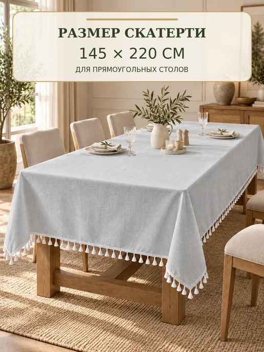 UNTERZO home Скатерть на стол 220х145 см, 220x145 см, фото 2