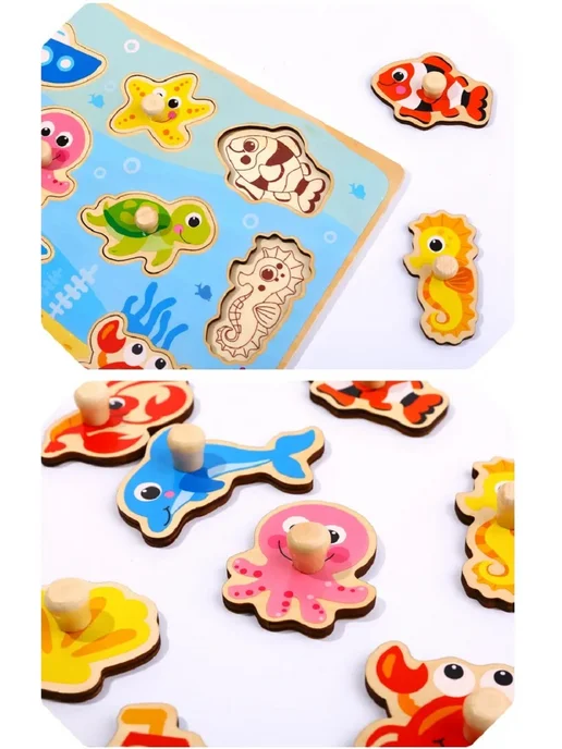 Tooky Toy Рамка-вкладыш "Фрукты", деревянный пазл, вариант, фото 4