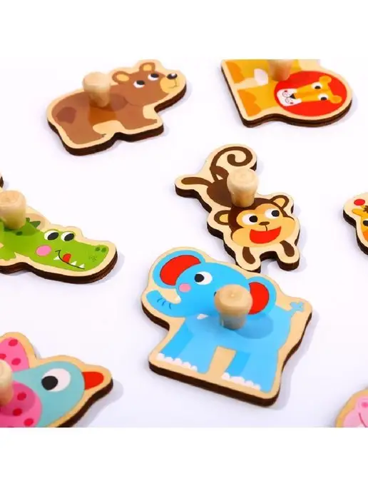 Tooky Toy Рамка-вкладыш "Джунгли", голубой, фото 4