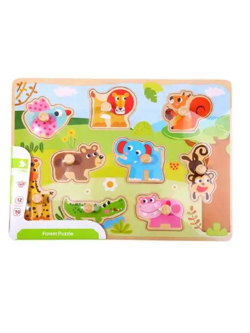 Tooky Toy Рамка-вкладыш "Джунгли", голубой, фото 5