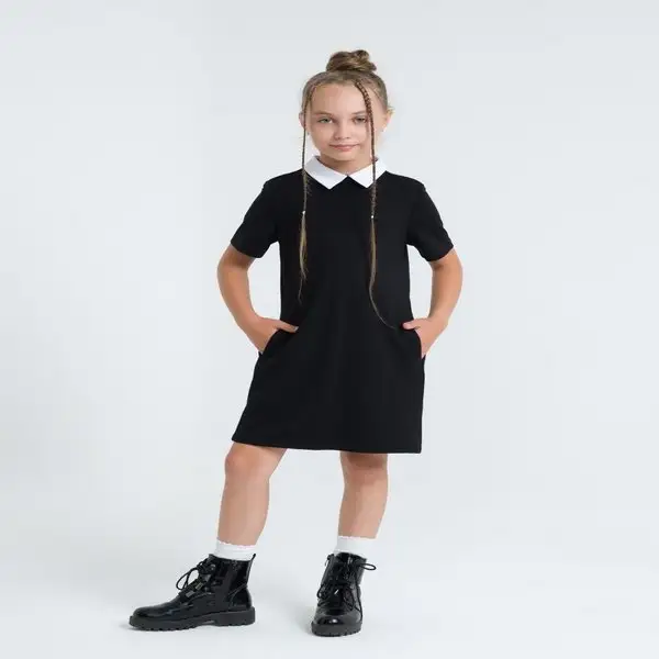 Платье школьное с воротником