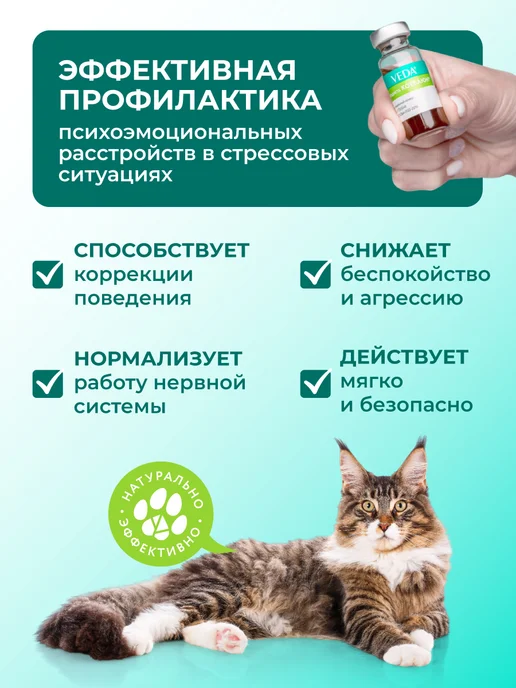 veda Успокоительное для кошек и собак Котбаюн 3 фл по 10мл, 10 мл, фото 3
