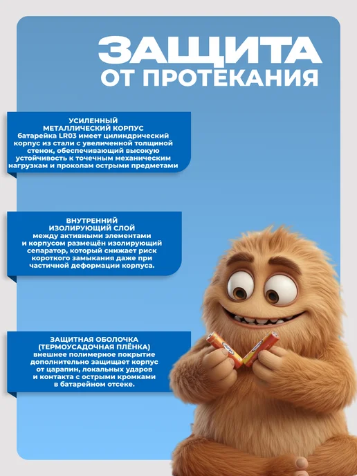 Облик Батарейки мизинчиковые ААА алкалиновые LR03 5 шт, 5 шт, фото 2