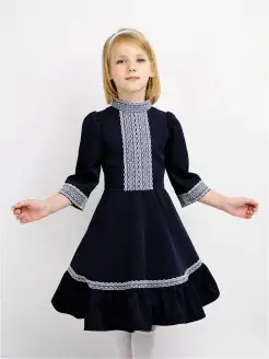 Платье школьное синее Miraria 8802819 купить за 1 659 ₽ в интернет-магазине Wildberries