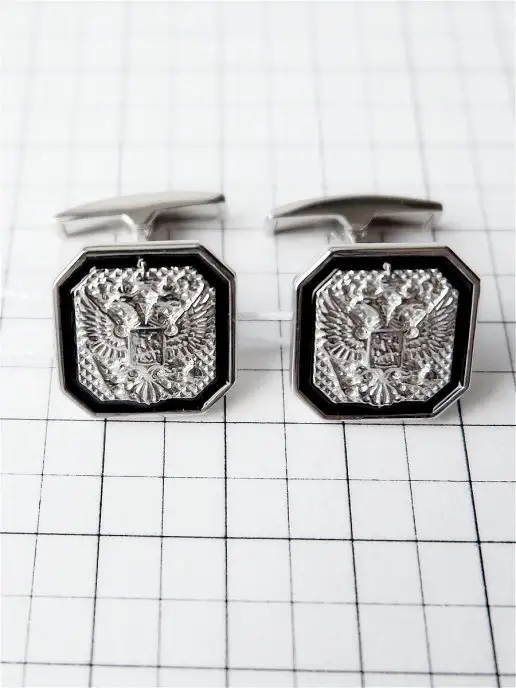 SILVERMEN комплект запонки Двуглавый орел, зажим, вариант, фото 4