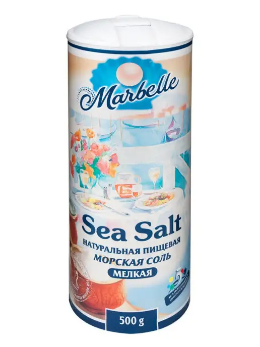 Marbelle Соль морская натуральная пищевая, мелкая 500 г, 500 г