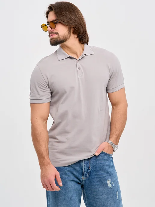Stark Cotton Футболка поло с коротким рукавом, серый