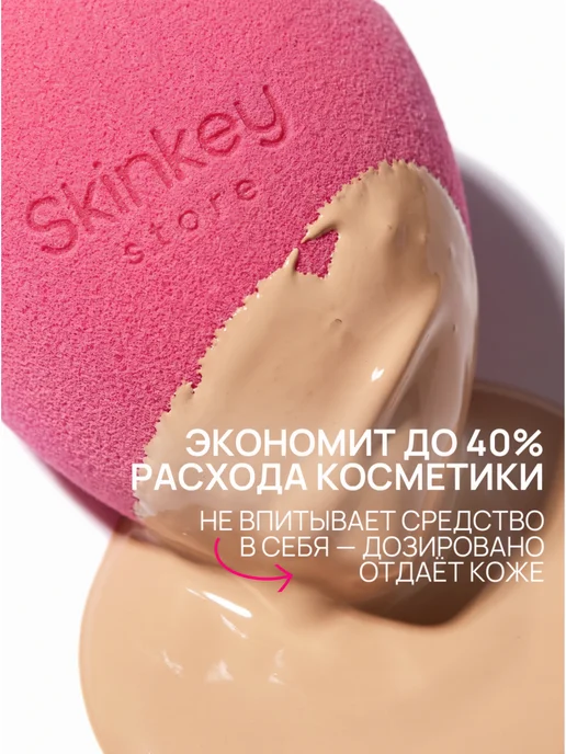 SkinKey Набор экстра мягких спонжей для макияжа, розовый, фото 4
