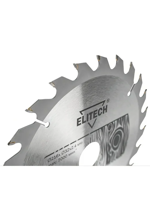 ELITECH Диск пильный по дереву 160х20 16 мм, 24 зуба, 216x32, фото 3