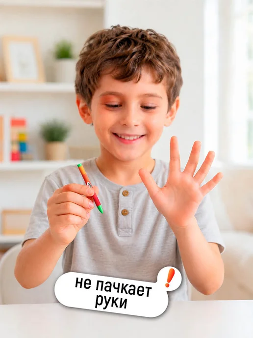 Мелки восковые для рисования Гамма 24 цвета, синий, фото 6