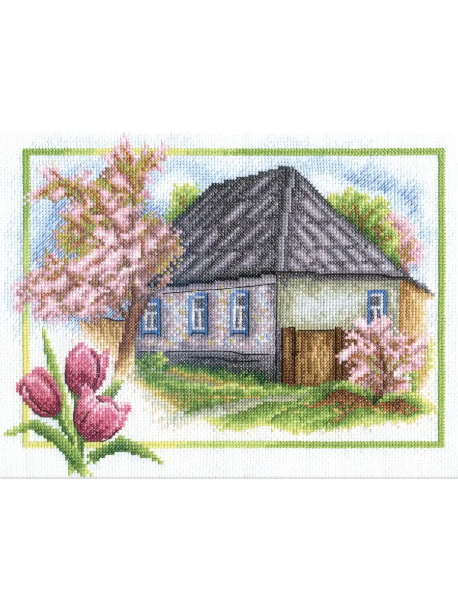 Схема вышивки «Весна в деревне» (№) - Вышивка крестом