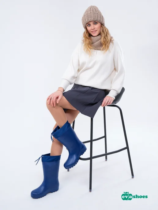 EVASHOES Резиновые сапоги демисезонные из ЭВА, синий, фото 8