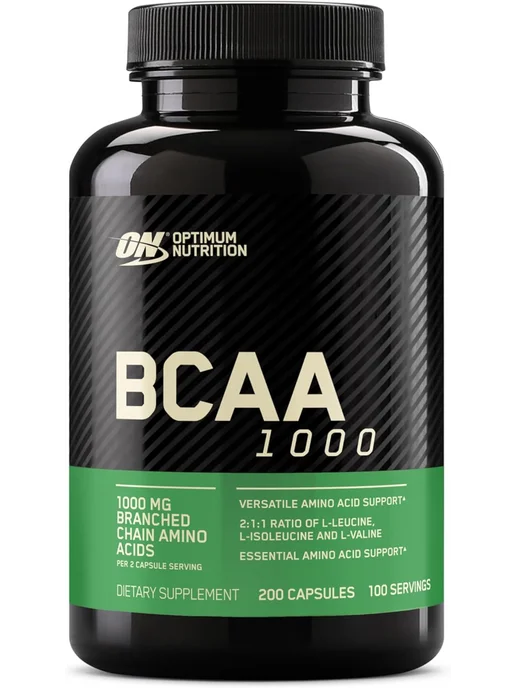 Optimum Nutrition Аминокислоты БЦАА 1000, BCAA, 200 капсул, вариант