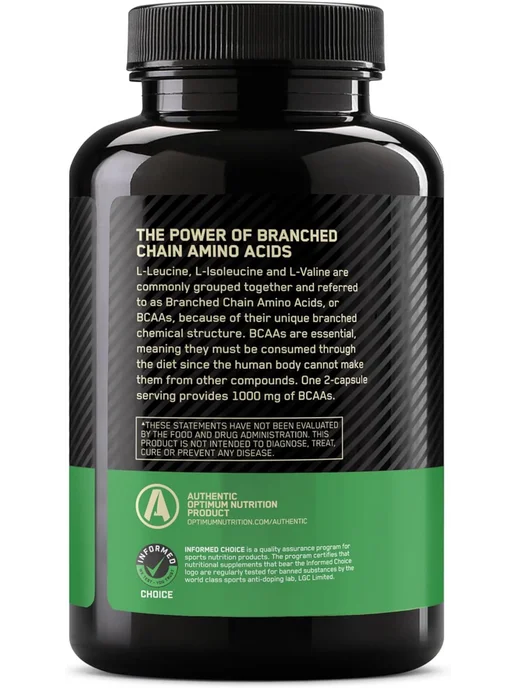 Optimum Nutrition Аминокислоты БЦАА 1000, BCAA, 200 капсул, вариант, фото 4