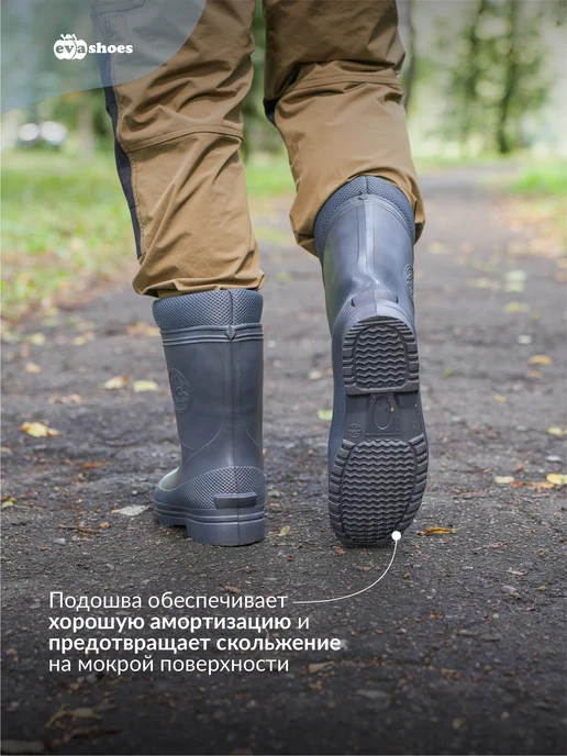 EVASHOES Сапоги резиновые утепленные, серый, фото 7