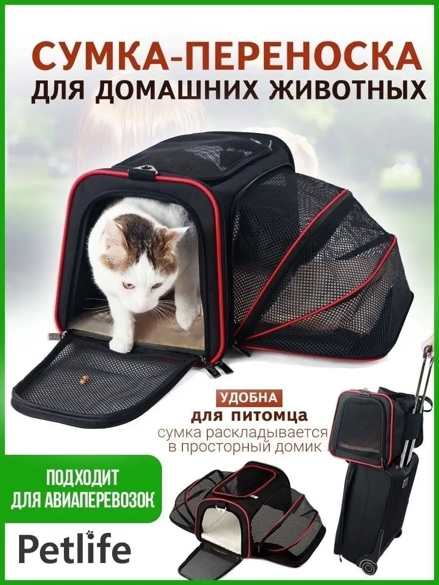 Сумка-переноска для домашних животных / переноска для собак / переноска для  кошек / для грызунов PetLife 9085950 купить в интернет-магазине Wildberries