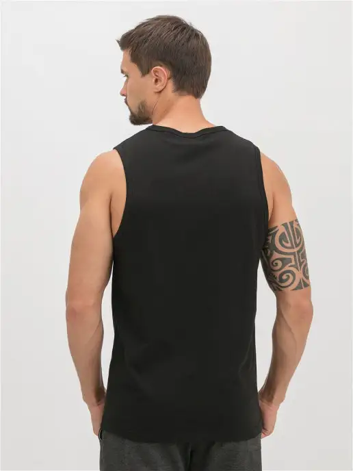 STREET INDUSTRIES Майка мужская летняя спортивная, черный, фото 4