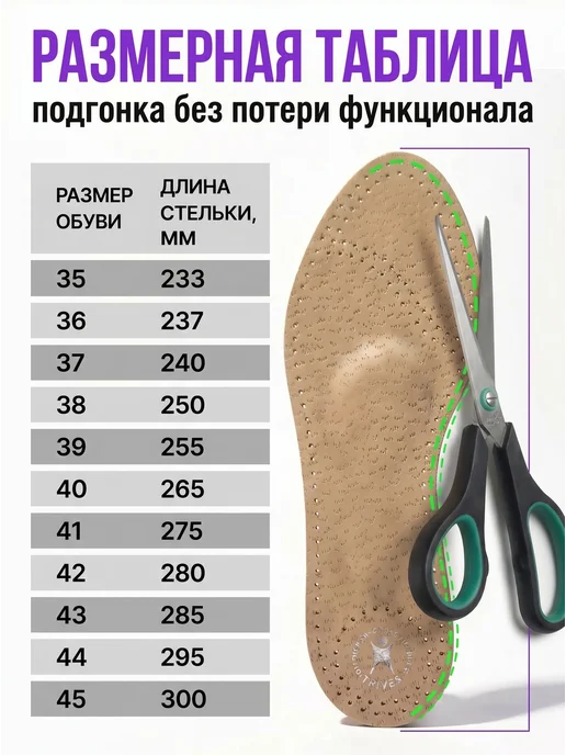 Trives Стельки ортопедические при плоскостопии для обуви на каблуке, бежевый, фото 3