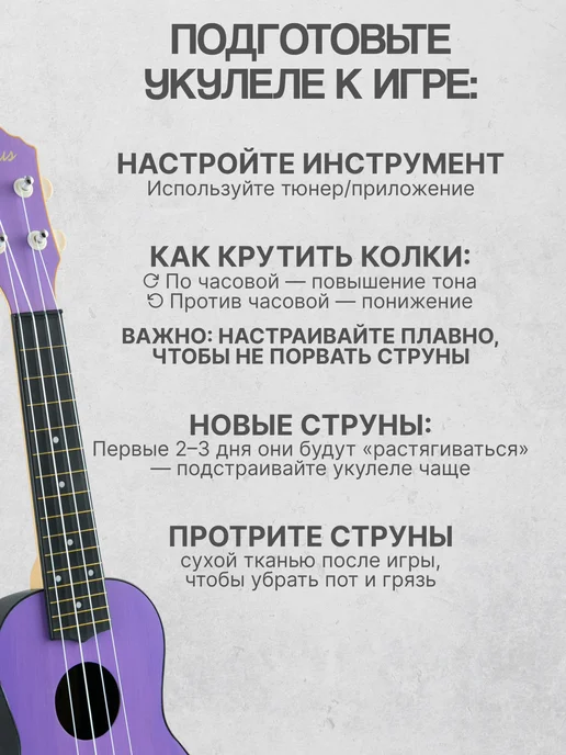 Terris Укулеле сопрано PLUS 50 VIO, фиолетовый, фото 4