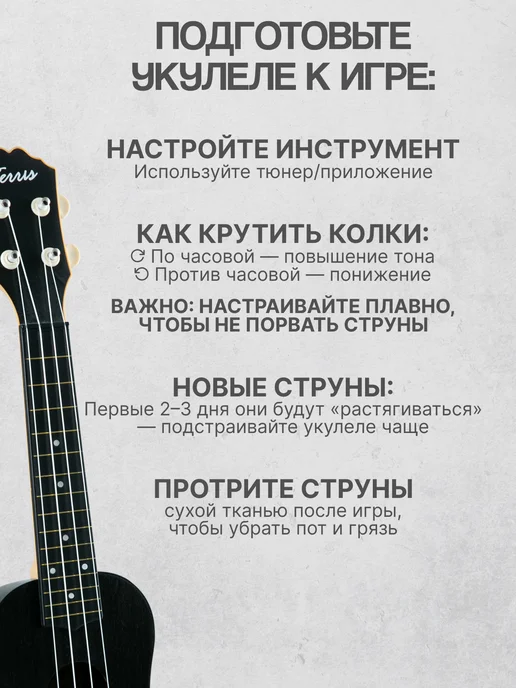 Terris Укулеле сопрано PLUS 50 BK, черный, фото 4