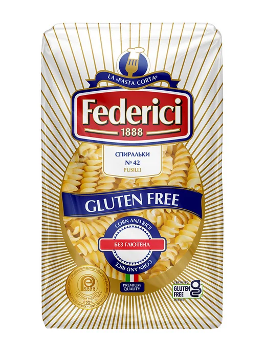 Federici Макароны Спиральки без глютена №42, 400г, 400 г