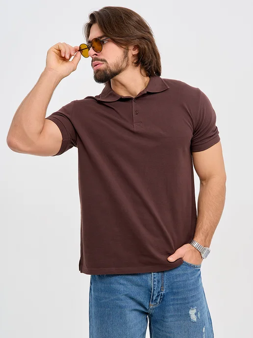 Stark Cotton Футболка поло с коротким рукавом, коричневый
