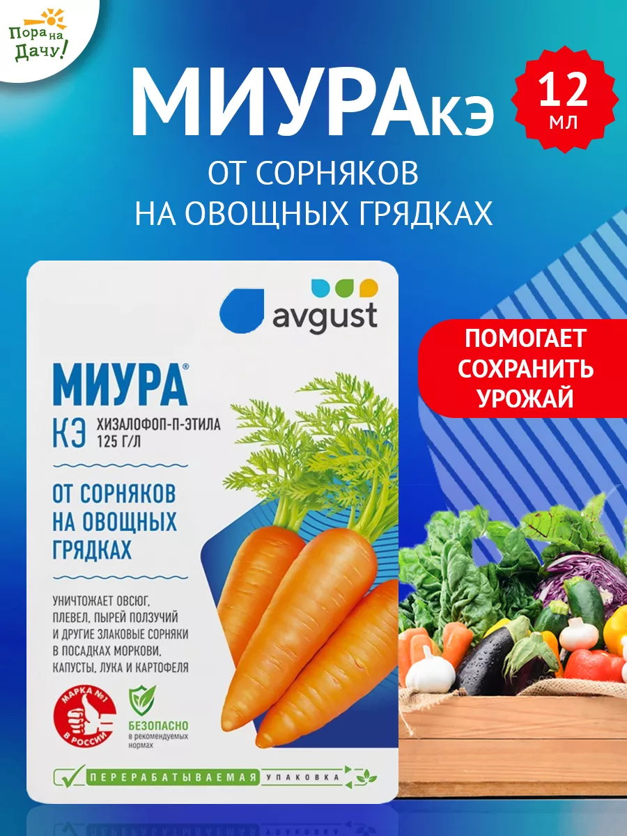 Средство от сорняков на грядках огороде Миура, КЭ, 12 мл AVGUST 9272932  купить за 182 ₽ в интернет-магазине Wildberries