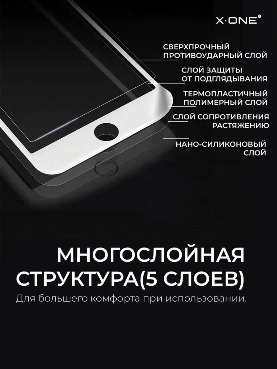 Бронепленка iPhone 7+/8+ Защитная пленка Антишпион X-ONE 9283488 купить в  интернет-магазине Wildberries