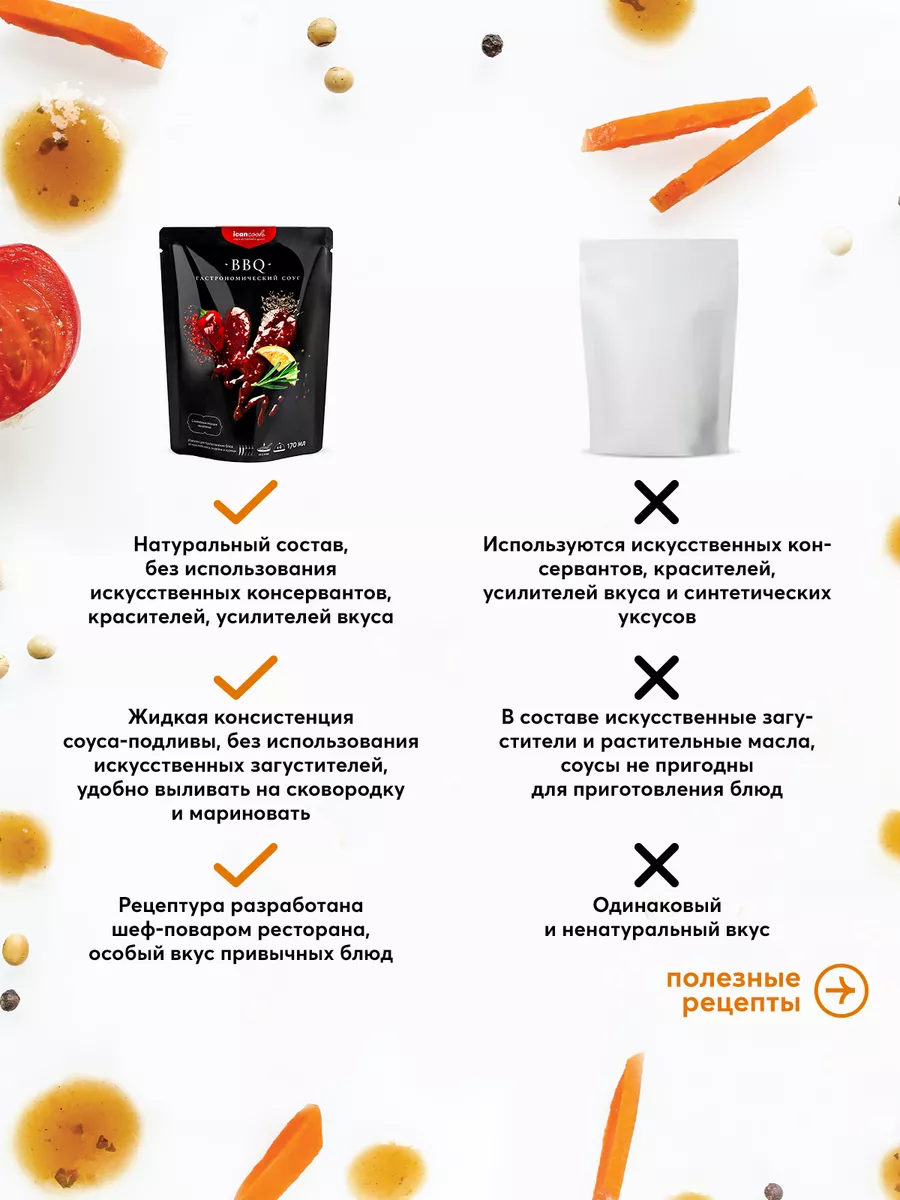 Соус Барбекю icancook 9296428 купить за 151 ₽ в интернет-магазине  Wildberries